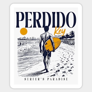 Vintage Surfing Perdido Key, Florida // Retro Surfer Sketch // Surfer's Paradise Sticker